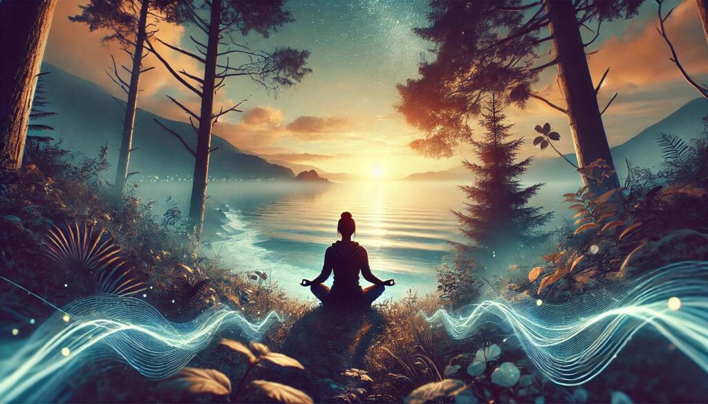 Pessoa em silêncio, expressão serena sob luz suave, representando reconhecimento e quietude interior.